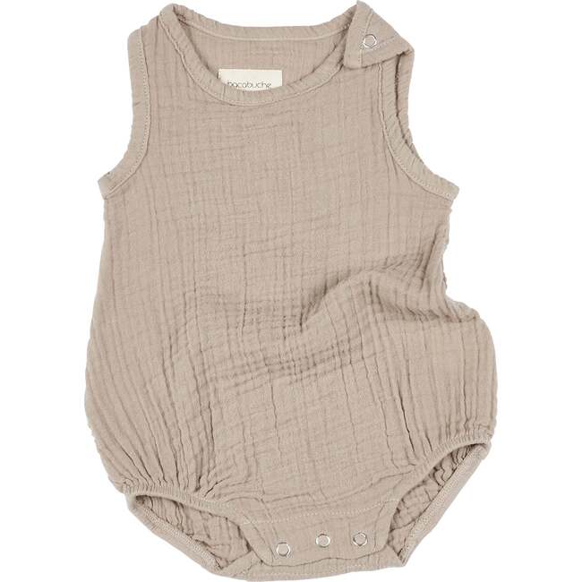 Baby Organic Gauze Romper, Fawn - Onesies - 1