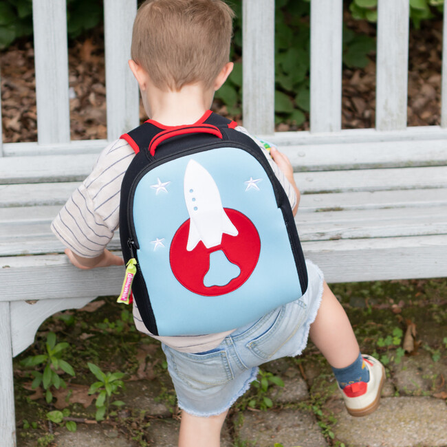 Rocket Toddler Harness Backpack, Blue and Red - Backpacks - 4