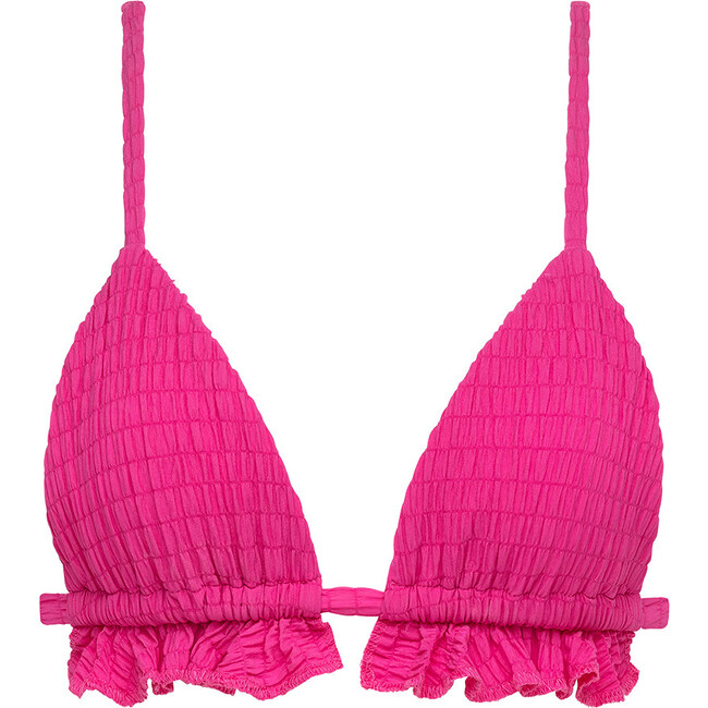 Women's Hibiscus Scrunch Ruffle Triangle Bikini Top - Two Pieces - 1
