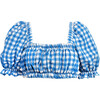 Women's Blue Gingham Marcela Top - Two Pieces - 1 - thumbnail