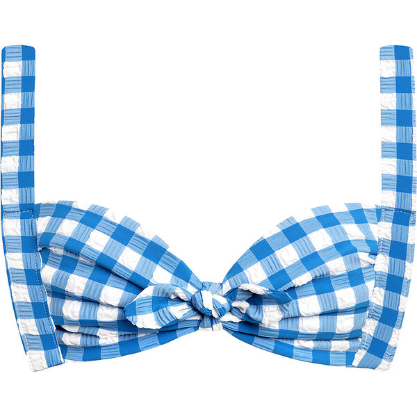 Women's Blue Gingham Kayla Bikini Top - Montce Swim Mommy