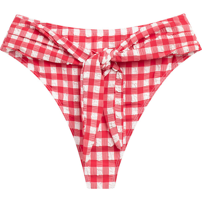 Women's Red Gingham Paula Tie-Up Bikini Bottom