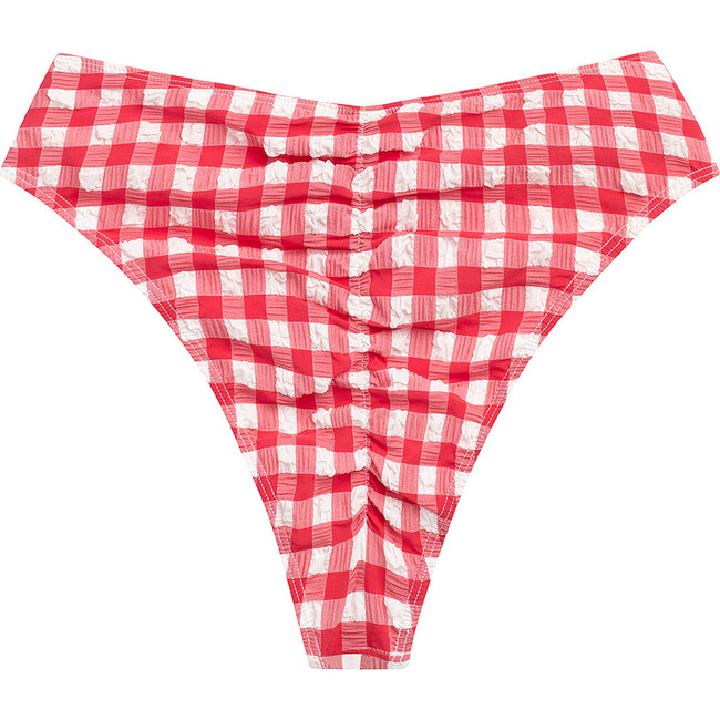 Women's Red Gingham Paula Tie-Up Bikini Bottom - Two Pieces - 2