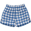 Blue Gingham Mini Boardshort - Swim Trunks - 1 - thumbnail