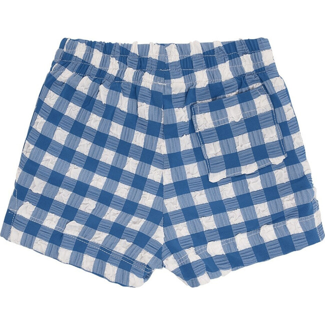 Blue Gingham Mini Boardshort - Swim Trunks - 3