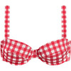Women's Red Gingham Bustier Bikini Top - Two Pieces - 1 - thumbnail