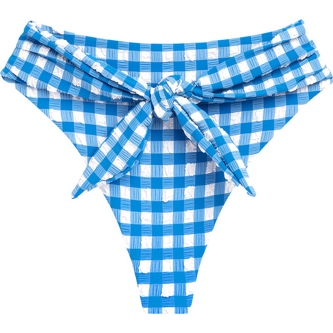 Women's Blue Gingham Paula Tie-Up Bikini Bottom