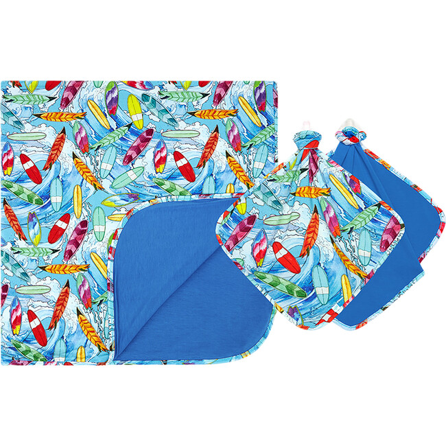 Wave & Deep Sea Blue  Patoo & Lovey Set - Blankets - 1 - zoom