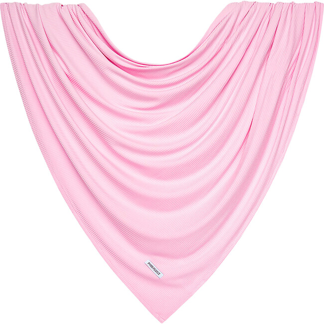 Solid Ribbed Posh Pink  Infant Swaddle and Headwrap Set - Swaddles - 3