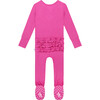 Solid Ribbed Posh Violet  Footie Ruffled Zippered One Piece - Footie Pajamas - 3