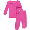 Solid Ribbed Posh Violet  Tie Front Ruffled Kimono - Jackets - 1 - thumbnail