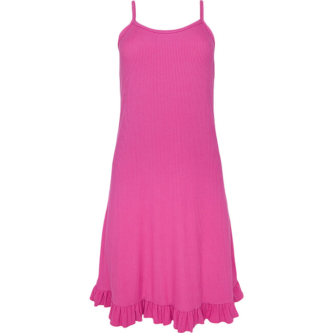 Solid Ribbed Posh Violet Women's Spaghetti Slip Dress