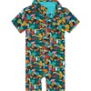 Rio Short Sleeve Collared Henley Romper - Rompers - 2