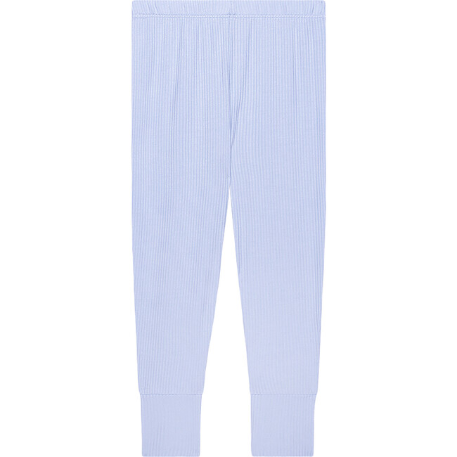 Solid Ribbed Powder Blue  Short Sleeve Basic Pajama - Pajamas - 3