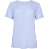 Solid Ribbed Powder Blue Women's Short Sleeve Pajama - Pajamas - 2