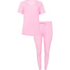 Solid Ribbed Posh Pink Women's Short Sleeve Pajama - Pajamas - 1 - thumbnail