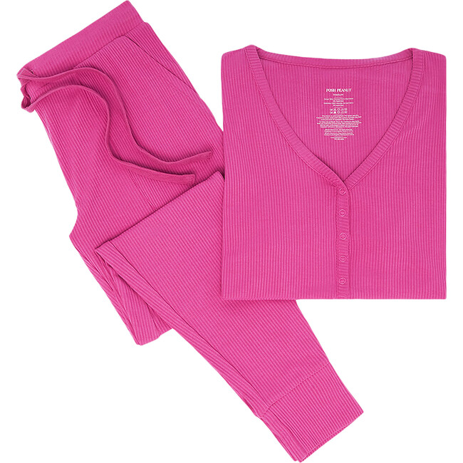 Solid Ribbed Posh Violet Women's Short Sleeve Pajama - Pajamas - 4