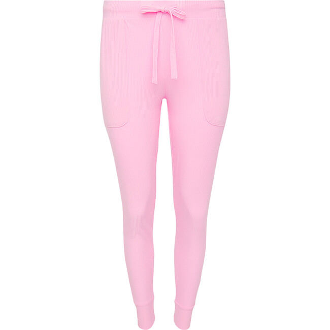 Solid Ribbed Posh Pink Women's Short Sleeve Pajama - Pajamas - 3