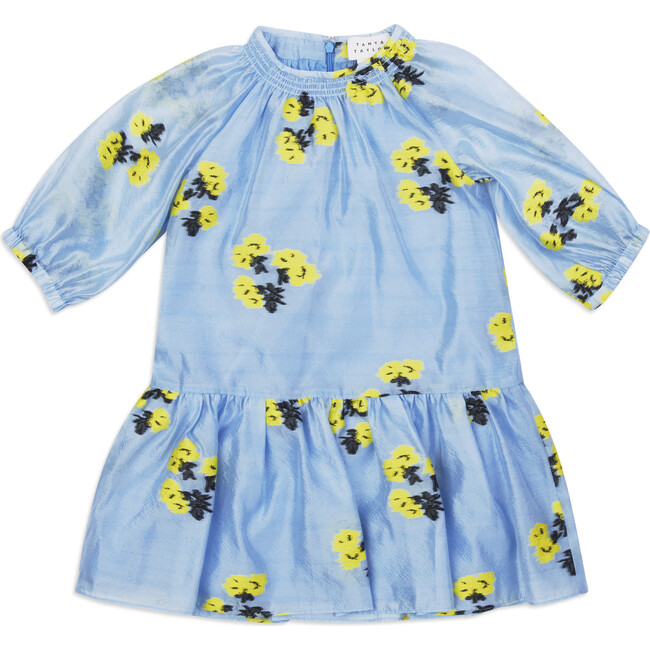 Mini Eliza Dress, Summer Blossom Oxford Blue - Dresses - 1