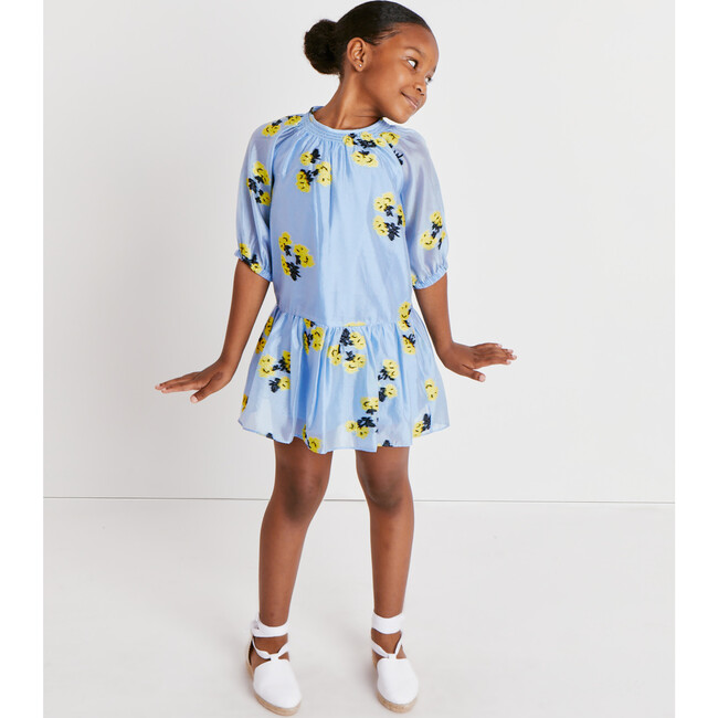 Mini Eliza Dress, Summer Blossom Oxford Blue - Dresses - 6