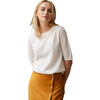 Essential Cashmere Tee, Soft White - Sweaters - 1 - thumbnail