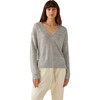 Linen Easy V Neck, Silver Heather - Sweaters - 1 - thumbnail