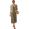 Linen Blend Cropped Open Cardigan, Sage Heather - Cardigans - 1 - thumbnail