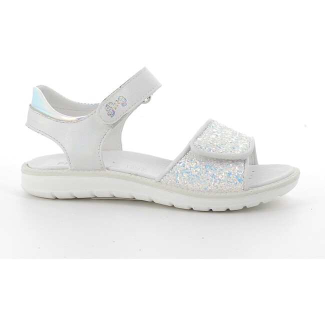 Open Toe Sandal, White Glitter