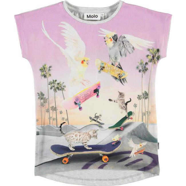 Skating Birds T-Shirt, Pink