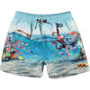 Happy Octopus Shorts, Blue - Swim Trunks - 1 - thumbnail