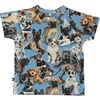 Puppy Print T-Shirt, Blue - Tees - 2