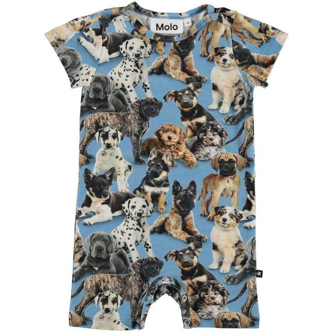Puppy Print Bodysuit, Blue
