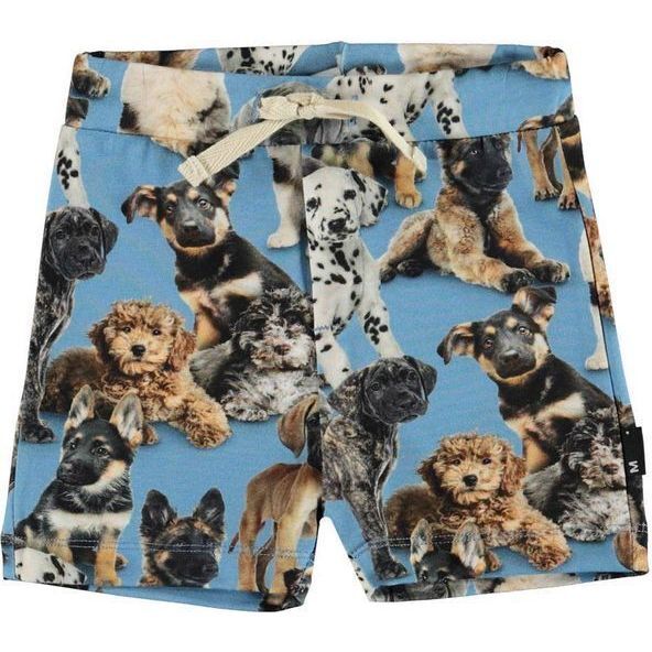 Puppy Print Shorts, Blue