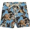 Puppy Print Shorts, Blue - Shorts - 1 - thumbnail