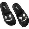 Smiley Flip Flops, Black - Sandals - 1 - thumbnail