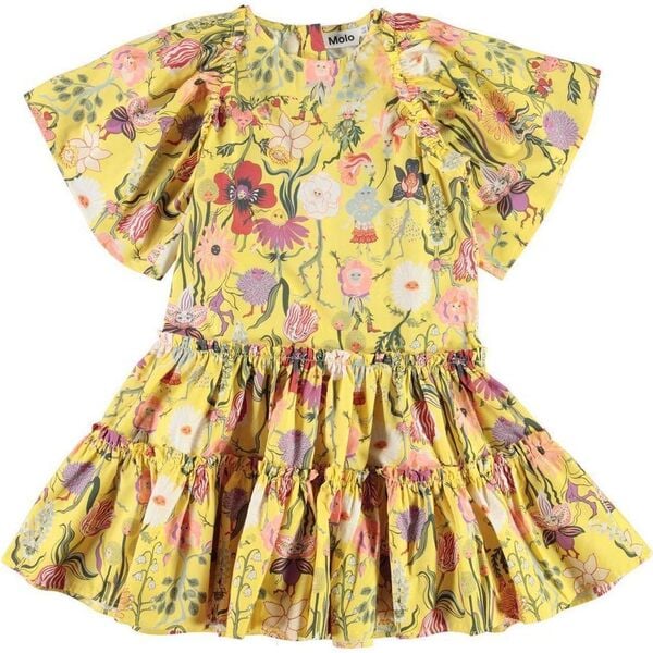 Dancing Flower Dress, Yellow - Molo Dresses | Maisonette