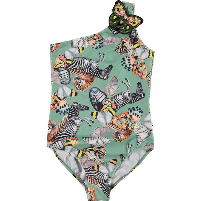 All Over Print Swimsuit, Green