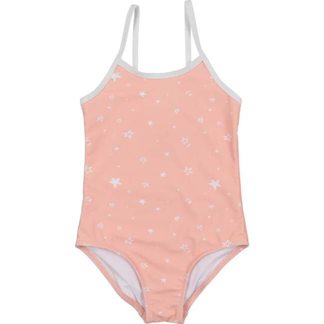 Star Print Bathing Suit, Pink