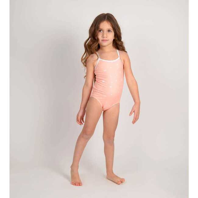 Star Print Bathing Suit, Pink - One Pieces - 3