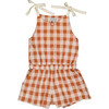 Aphrodite Romper, Vichy Rouille - Rompers - 1 - thumbnail