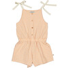 Aphrodite Romper, Vichy Abricot - Rompers - 1 - thumbnail