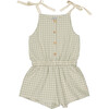Aphrodite Romper, Vichy Sauge - Rompers - 1 - thumbnail