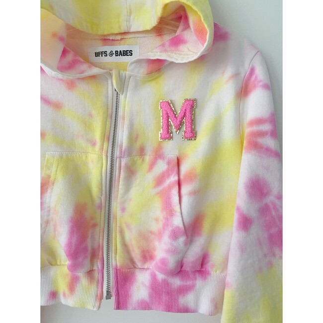 Youth Initial Patch Zip Up Hoodie, Tie-Dye