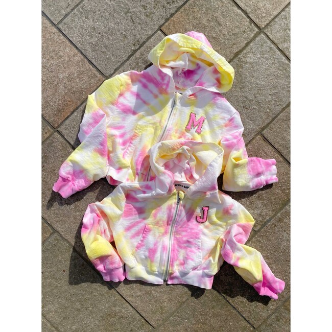 Youth Initial Patch Zip Up Hoodie, Tie-Dye - Sweatshirts - 3