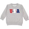 USA Long Sleeve Sweatshirt, Gray - Sweatshirts - 1 - thumbnail