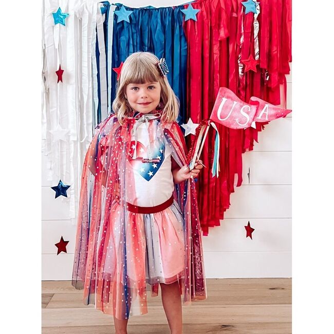 Patriotic Tie Dye Cape - Costume Accessories - 2