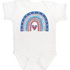Patriotic Rainbow Short Sleeve Bodysuit, White - Shirts - 1 - thumbnail