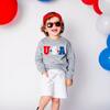 USA Long Sleeve Sweatshirt, Gray - Sweatshirts - 3