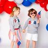 USA Long Sleeve Sweatshirt, Gray - Sweatshirts - 5