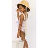 Girls Windowpane Tie Front One Piece - One Pieces - 2